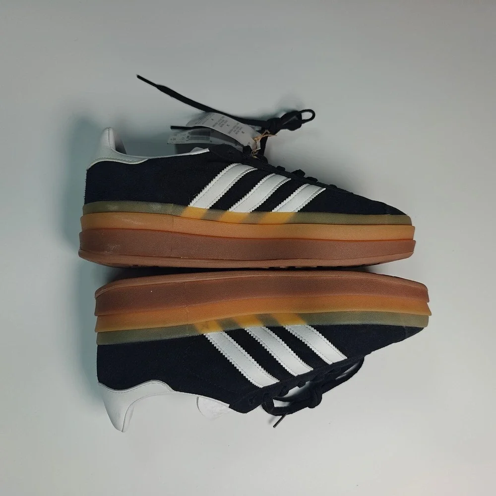 Adidas Gazelle Bold W Black White Gum Platform Sneakers IE0876 Mens 7.5 Womens 9